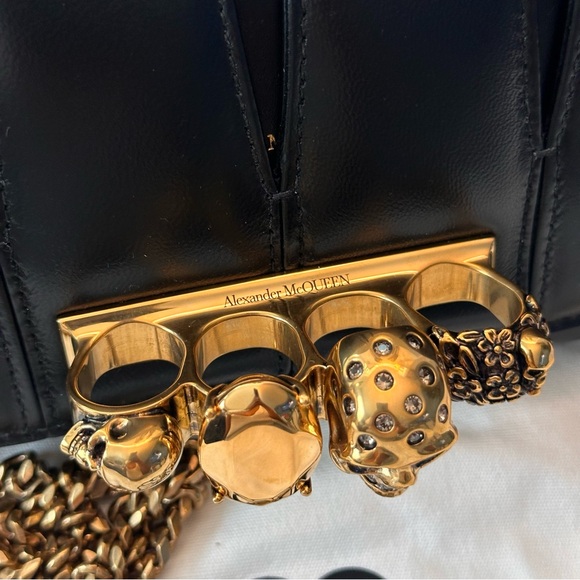 NWT Alexander McQueen The Slash Skull Jewel Clutch Bag - Black - Picture 5 of 12